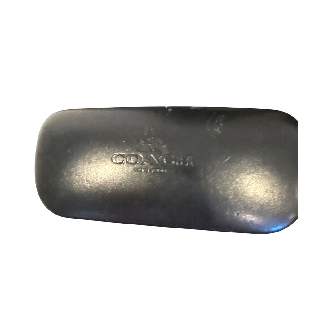 Coach Black Faux Leather Hard Clamshell Eyewear Sunglasses Case Logo Embossed